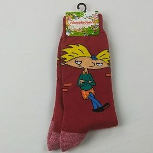 Nickelodeon hey Arnold socks red crew